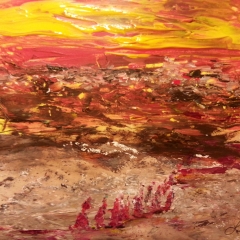 Enter Africa - Mozambique - (30 x 22) Acrylic and water on paper - Artist Louis A Garcia