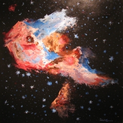 The Universe Elephant Trunk 36 x 36 oil- Artist Louis A Garcia