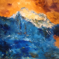 Gemini 30 x 24 oil  - Artist Louis A Garcia